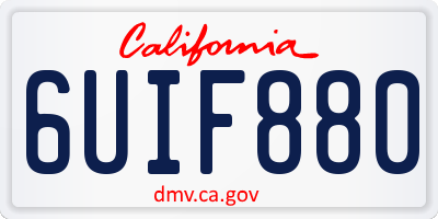 CA license plate 6UIF880