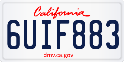 CA license plate 6UIF883