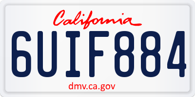 CA license plate 6UIF884