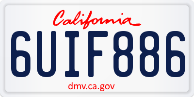 CA license plate 6UIF886