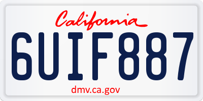 CA license plate 6UIF887