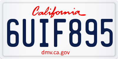 CA license plate 6UIF895