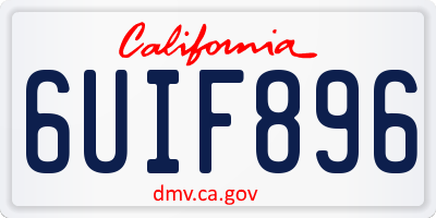 CA license plate 6UIF896