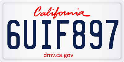 CA license plate 6UIF897