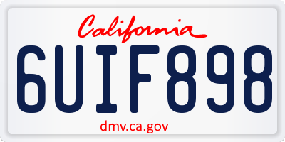 CA license plate 6UIF898