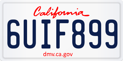 CA license plate 6UIF899