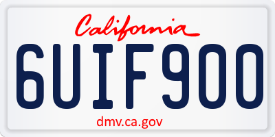 CA license plate 6UIF900