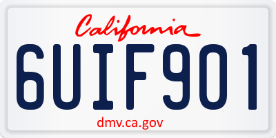 CA license plate 6UIF901