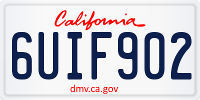 CA license plate 6UIF902