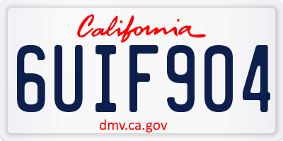 CA license plate 6UIF904