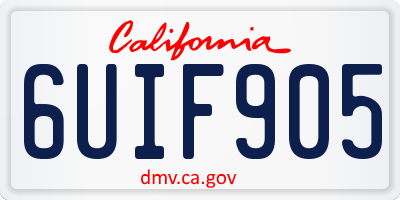 CA license plate 6UIF905
