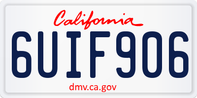 CA license plate 6UIF906