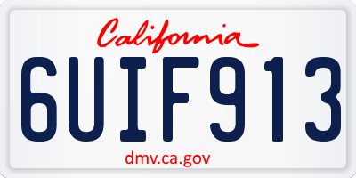 CA license plate 6UIF913
