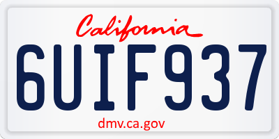 CA license plate 6UIF937