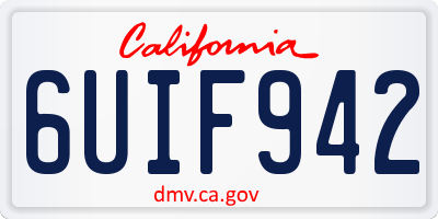 CA license plate 6UIF942