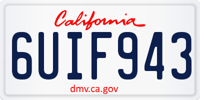 CA license plate 6UIF943