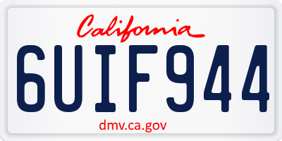 CA license plate 6UIF944