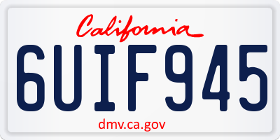 CA license plate 6UIF945