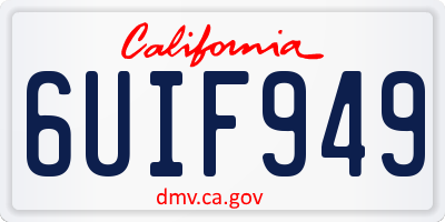 CA license plate 6UIF949