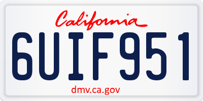 CA license plate 6UIF951