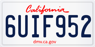 CA license plate 6UIF952