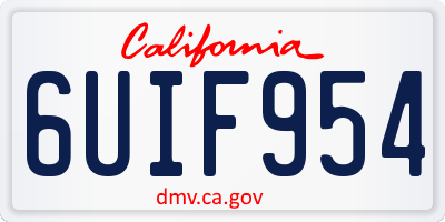 CA license plate 6UIF954