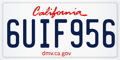 CA license plate 6UIF956