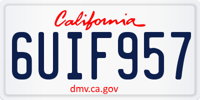 CA license plate 6UIF957
