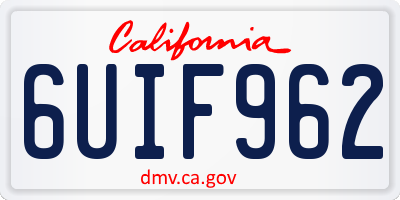CA license plate 6UIF962