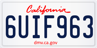 CA license plate 6UIF963