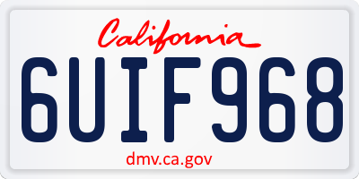 CA license plate 6UIF968