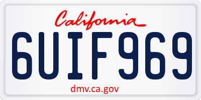 CA license plate 6UIF969
