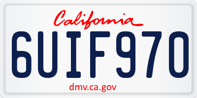 CA license plate 6UIF970