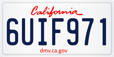 CA license plate 6UIF971