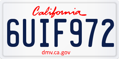 CA license plate 6UIF972