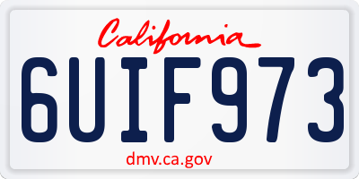 CA license plate 6UIF973