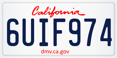 CA license plate 6UIF974