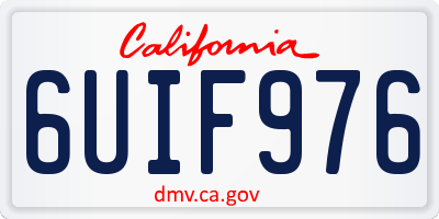 CA license plate 6UIF976