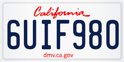 CA license plate 6UIF980