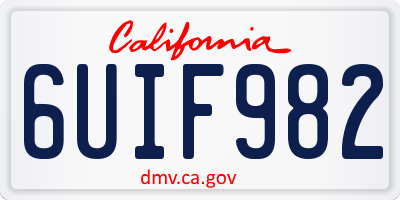 CA license plate 6UIF982