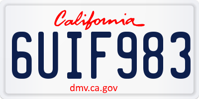 CA license plate 6UIF983