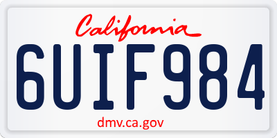 CA license plate 6UIF984