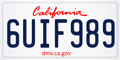 CA license plate 6UIF989