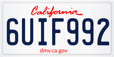 CA license plate 6UIF992