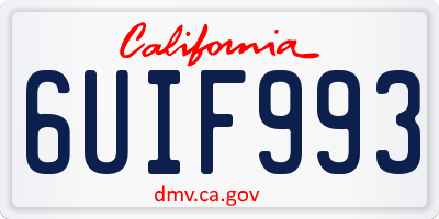 CA license plate 6UIF993