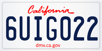 CA license plate 6UIG022