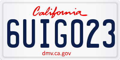 CA license plate 6UIG023