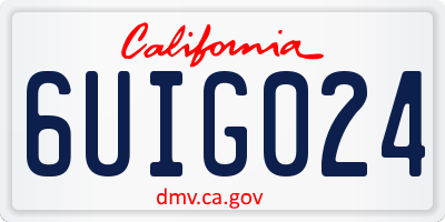 CA license plate 6UIG024