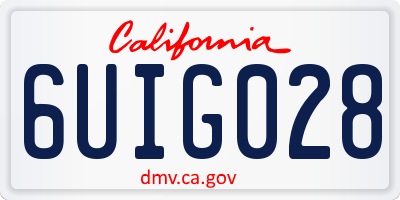 CA license plate 6UIG028