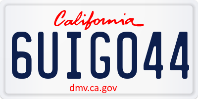 CA license plate 6UIG044